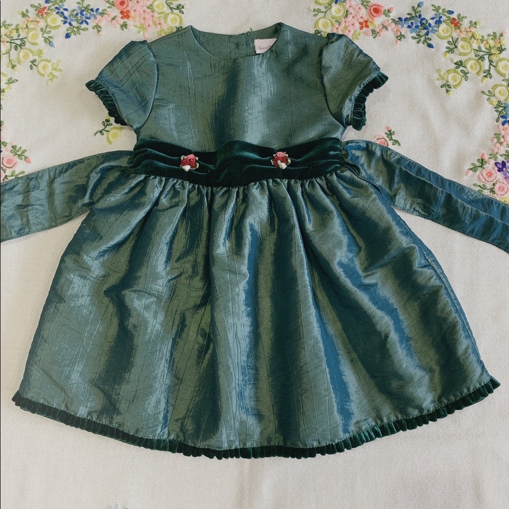Vintage Sweet heart rose girls dress